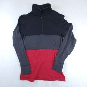 Lululemon Mens Red Black Gray Pullover 1/4 Zip Size Small Performance Stretch